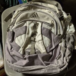 Adidas Cream and Gray Men's Backpack